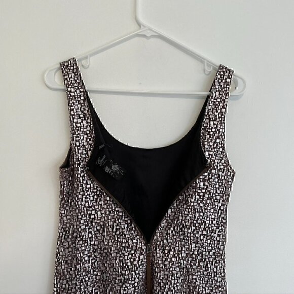 GUESS Mauve Brown / Purple Silver Metallic Sleeveless Ruffle Party Mini Dress 3 - Picture 11 of 12